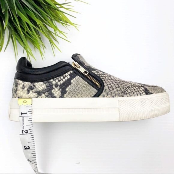 Ash Jordy black and gray Snake-Print leather platform Sneakers 6.5 - Picture 6 of 9